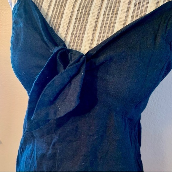 Old Navy Tank Top XS Black Adjustable Spaghetti Straps Wrapped Tie at Chest - Picture 4 of 12